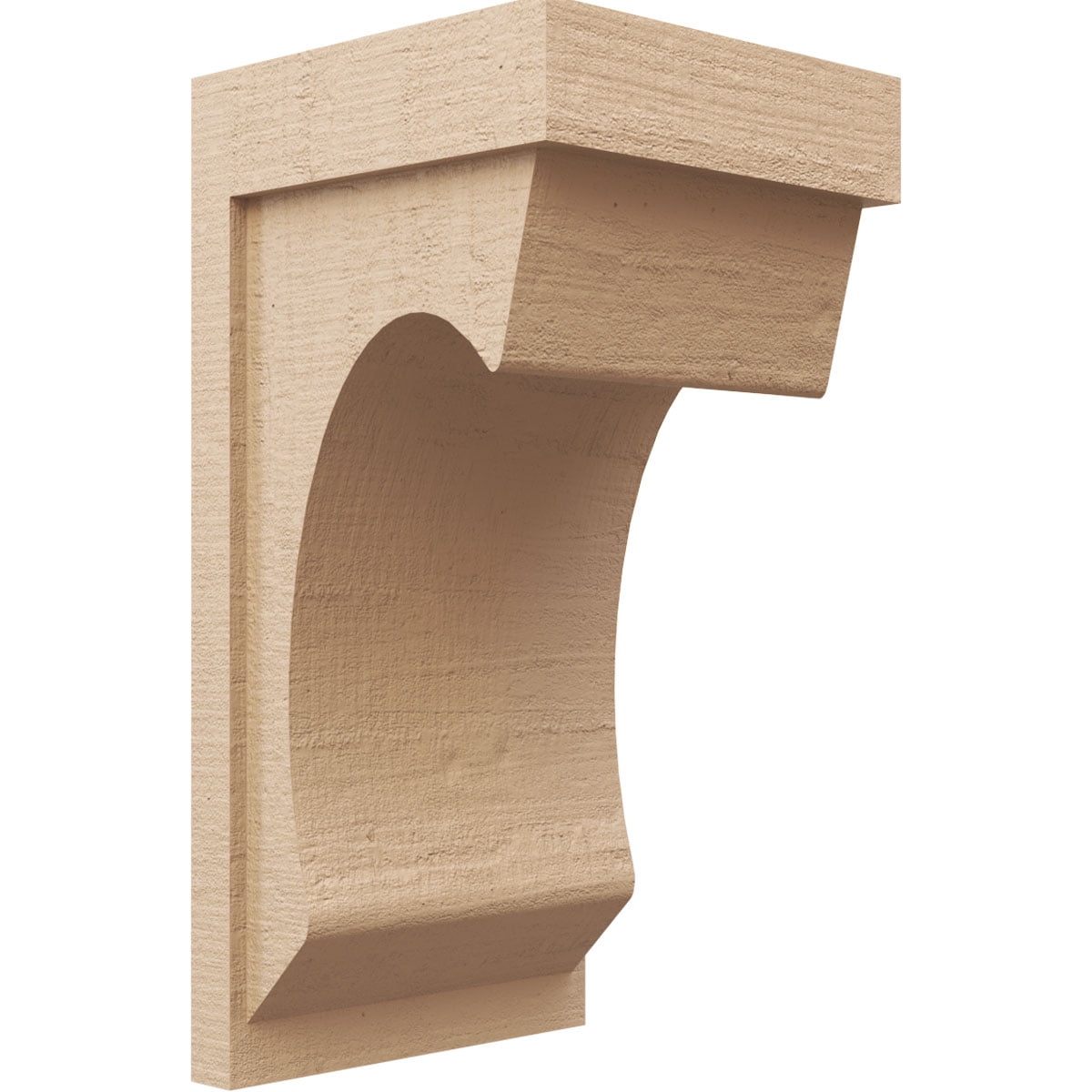 12"W x 12"D x 24"H Wide Emerson Rough Cedar Woodgrain TimberThane Corbel, Primed Tan