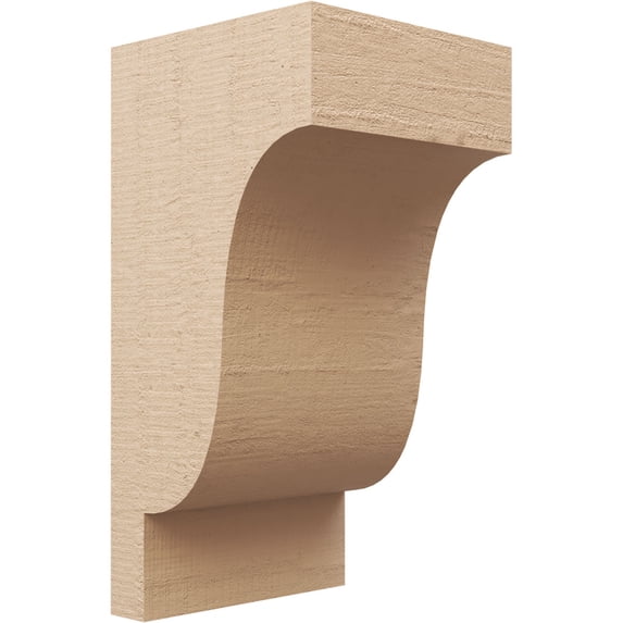 12"W x 12"D x 24"H Wide Newport Rough Cedar Woodgrain TimberThane Corbel, Primed Tan