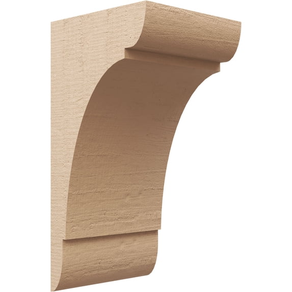 12"W x 12"D x 24"H Wide Olympic Rough Cedar Woodgrain TimberThane Corbel, Primed Tan