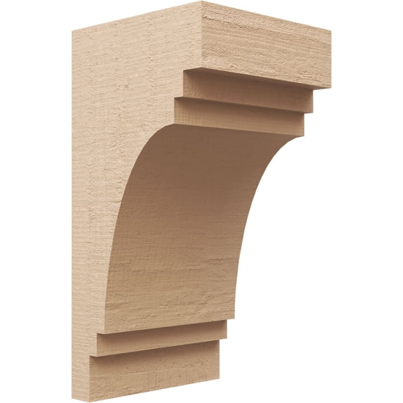 12"W x 12"D x 24"H Wide Pescadero Rough Cedar Woodgrain TimberThane Corbel, Primed Tan