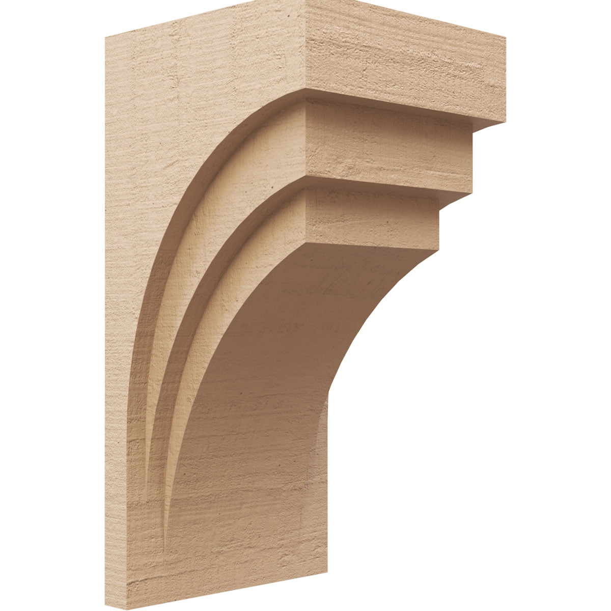 12"W x 12"D x 24"H Wide Rockford Rough Cedar Woodgrain TimberThane Corbel, Primed Tan