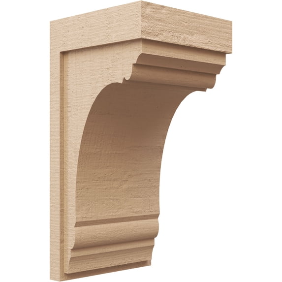 12"W x 12"D x 24"H Wide Warren Rough Cedar Woodgrain TimberThane Corbel, Primed Tan