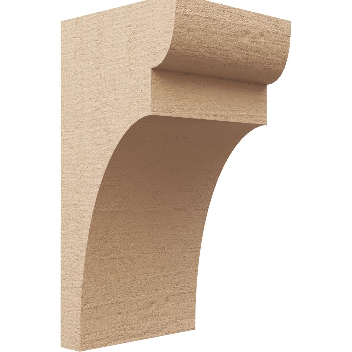 12"W x 12"D x 24"H Wide Yorktown Rough Cedar Woodgrain TimberThane Corbel, Primed Tan