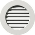 thumbnail image 1 of Ekena Millwork 12"W x 12"H Round Gable Vent (17"W x 17"H Frame Size) Functional, PVC Gable Vent with 1" x 4" Flat Trim Frame, 1 of 14
