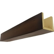 Ekena Millwork 12"W x 12"H x 10'L 3-Sided (U-beam) Sandblasted Endurathane Faux Wood Ceiling Beam, Premium Mahogany