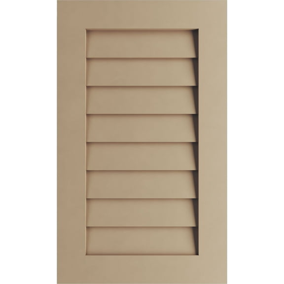 Ekena Millwork 12"W x 15"H Timberthane Rustic Smooth Vertical Faux Wood Non-Functional Gable Vent, Primed Tan