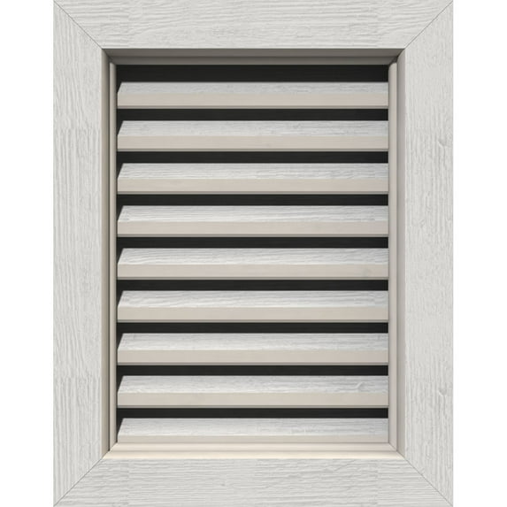 Ekena Millwork 12"W x 18"H Rectangle Gable Vent (17"W x 23"H Frame Size): Primed, Functional, Rough Sawn Western Red Cedar Gable Vent w/ Brick Mould Face Frame