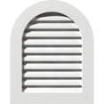 thumbnail image 1 of Ekena Millwork 12"W x 22"H Round Top Gable Vent (17"W x 27"H Frame Size) Functional, PVC Gable Vent with 1" x 4" Flat Trim Frame, 1 of 14
