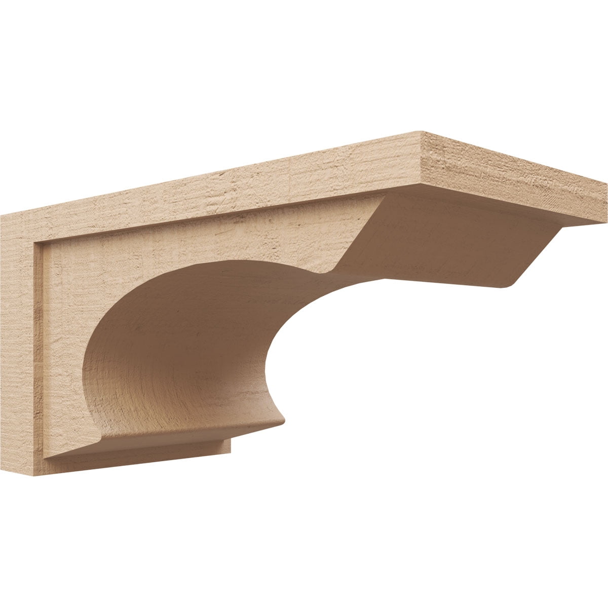 12"W x 24"D x 12"H Wide Emerson Rough Cedar Woodgrain TimberThane Corbel, Primed Tan