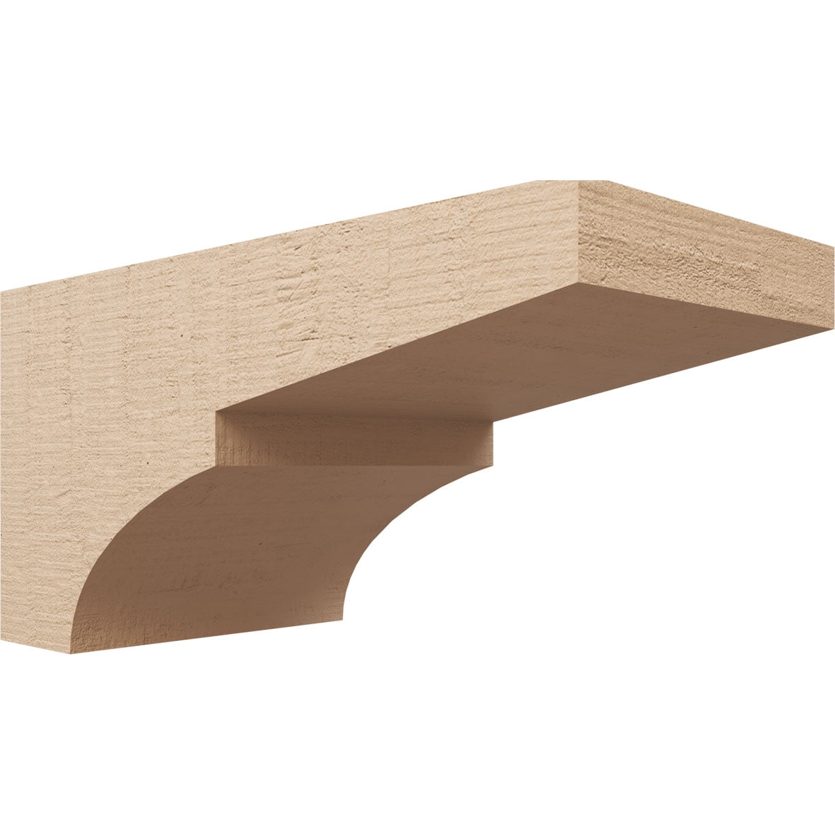 12"W x 24"D x 12"H Wide Monterey Rough Cedar Woodgrain TimberThane Corbel, Primed Tan