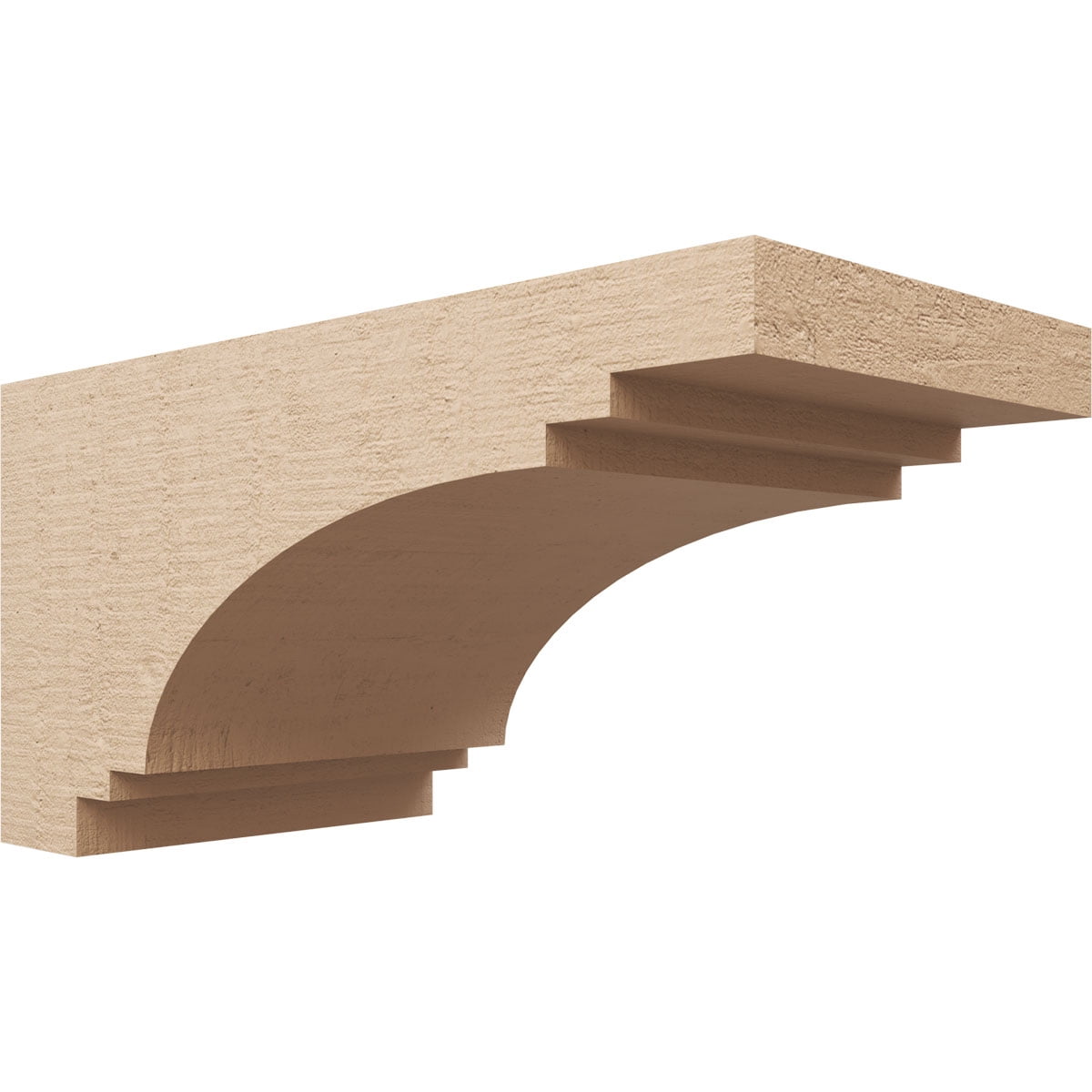 12"W x 24"D x 12"H Wide Pescadero Rough Cedar Woodgrain TimberThane Corbel, Primed Tan