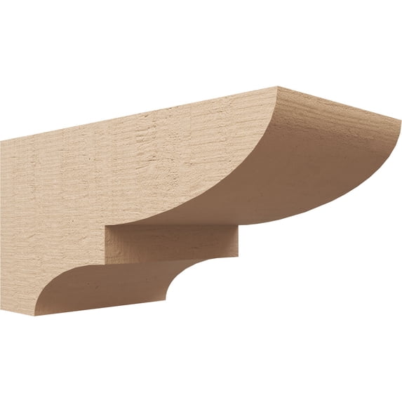 12"W x 24"D x 12"H Wide Ridgewood Rough Cedar Woodgrain TimberThane Corbel, Primed Tan