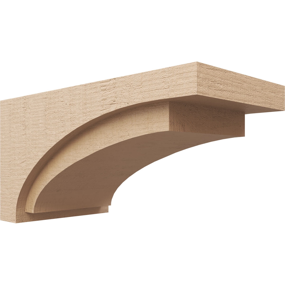 12"W x 24"D x 12"H Wide Rivera Rough Cedar Woodgrain TimberThane Corbel, Primed Tan