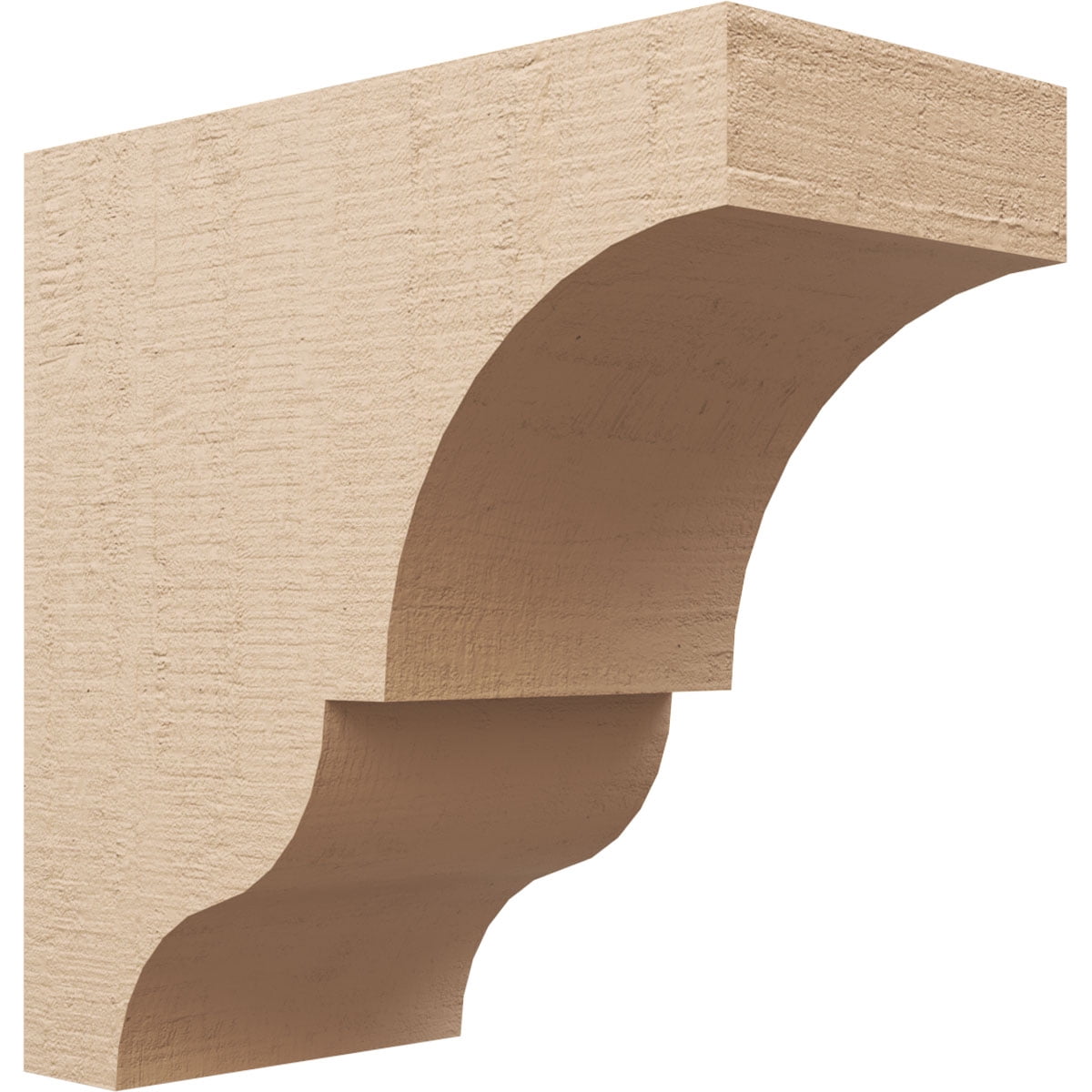 12"W x 24"D x 24"H Classic Asheboro Rough Cedar Woodgrain TimberThane Corbel, Primed Tan
