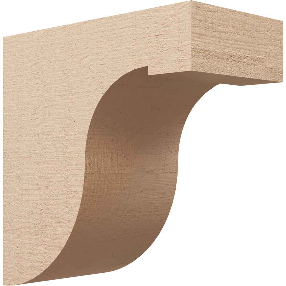 12"W x 24"D x 24"H Classic Del Monte Rough Cedar Woodgrain TimberThane Corbel, Primed Tan