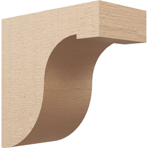 12"W x 24"D x 24"H Classic Del Monte Rough Cedar Woodgrain TimberThane Corbel, Primed Tan