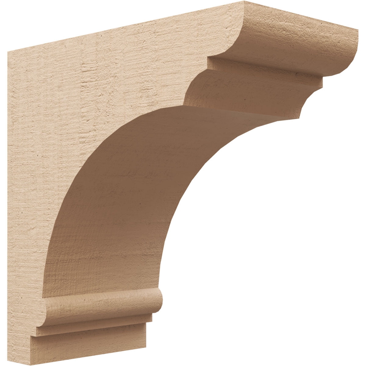 12"W x 24"D x 24"H Classic Hughes Rough Cedar Woodgrain TimberThane Corbel, Primed Tan