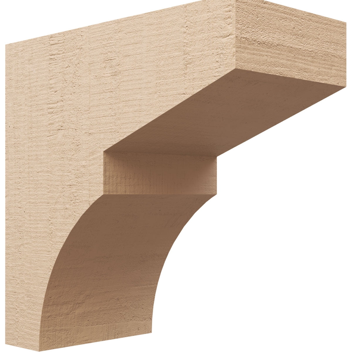 12"W x 24"D x 24"H Classic Monterey Rough Cedar Woodgrain TimberThane Corbel, Primed Tan
