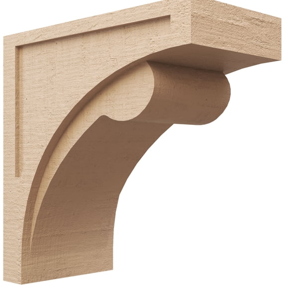 12"W x 24"D x 24"H Classic Viola Rough Cedar Woodgrain TimberThane Corbel, Primed Tan