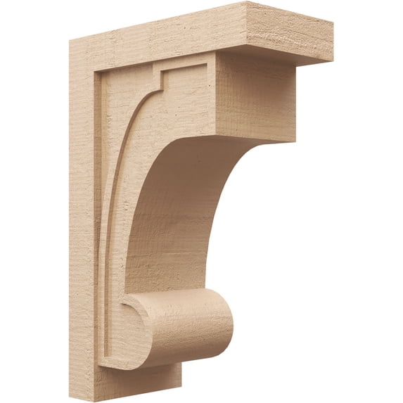 12"W x 24"D x 36"H Classic Alma Rough Cedar Woodgrain TimberThane Corbel, Primed Tan