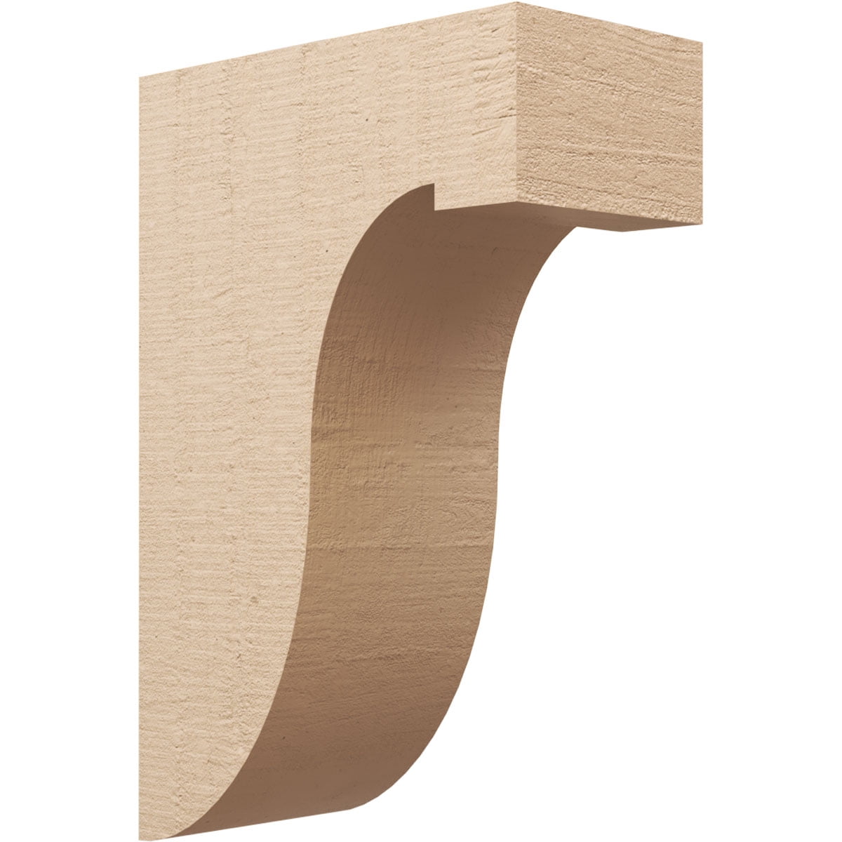 12"W x 24"D x 36"H Classic Del Monte Rough Cedar Woodgrain TimberThane Corbel, Primed Tan