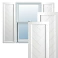 thumbnail image 1 of Ekena Millwork 12"W x 25"H True Fit PVC Single Panel Herringbone Modern Style Fixed Mount Shutters, White (Per Pair - Hardware Not Included), 1 of 8