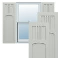 thumbnail image 1 of Ekena Millwork 12"W x 26"H True Fit PVC San Miguel Mission Style Fixed Mount Shutters, Hailstorm Gray (Per Pair - Hardware Not Included), 1 of 9