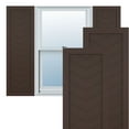 thumbnail image 1 of Ekena Millwork 12"W x 26"H True Fit PVC Single Panel Chevron Modern Style Fixed Mount Shutters, Raisin Brown (Per Pair - Hardware Not Included), 1 of 9