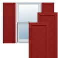 thumbnail image 1 of Ekena Millwork 12"W x 28"H True Fit PVC Single Panel Herringbone Modern Style Fixed Mount Shutters, Fire Red (Per Pair - Hardware Not Included), 1 of 8