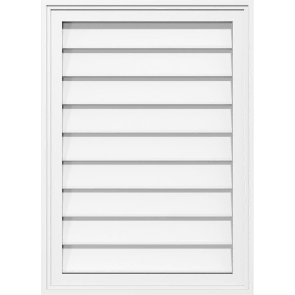 Ekena Millwork 12"W x 30"H Vertical Surface Mount PVC Gable Vent: Non-Functional, w/ 2"W x 1-1/2"H Brickmould Frame