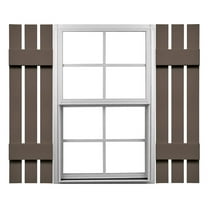 Ekena Millwork 12"W x 32"H Mid-America Vinyl, TailorMade Three Board Spaced (2 Batten), Board-n-Batten Shutters, w/Installation Shutter-Lok's (Per Pair), 385 - French Roast