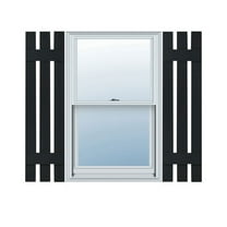 Ekena Millwork 12"W x 35"H Lifetime Vinyl, Standard Three Board Spaced, Board-n-Batten Shutters, w/Installation Shutter-Lok's & Matching Screws (Per Pair), Black