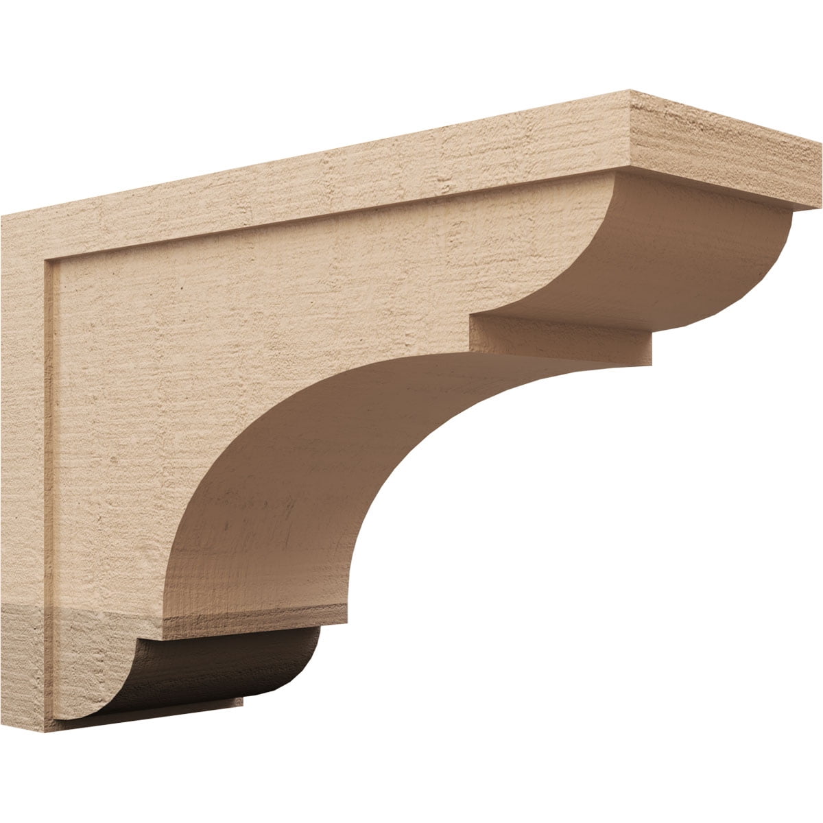 12"W x 36"D x 24"H Classic Bryant Rough Cedar Woodgrain TimberThane Corbel, Primed Tan