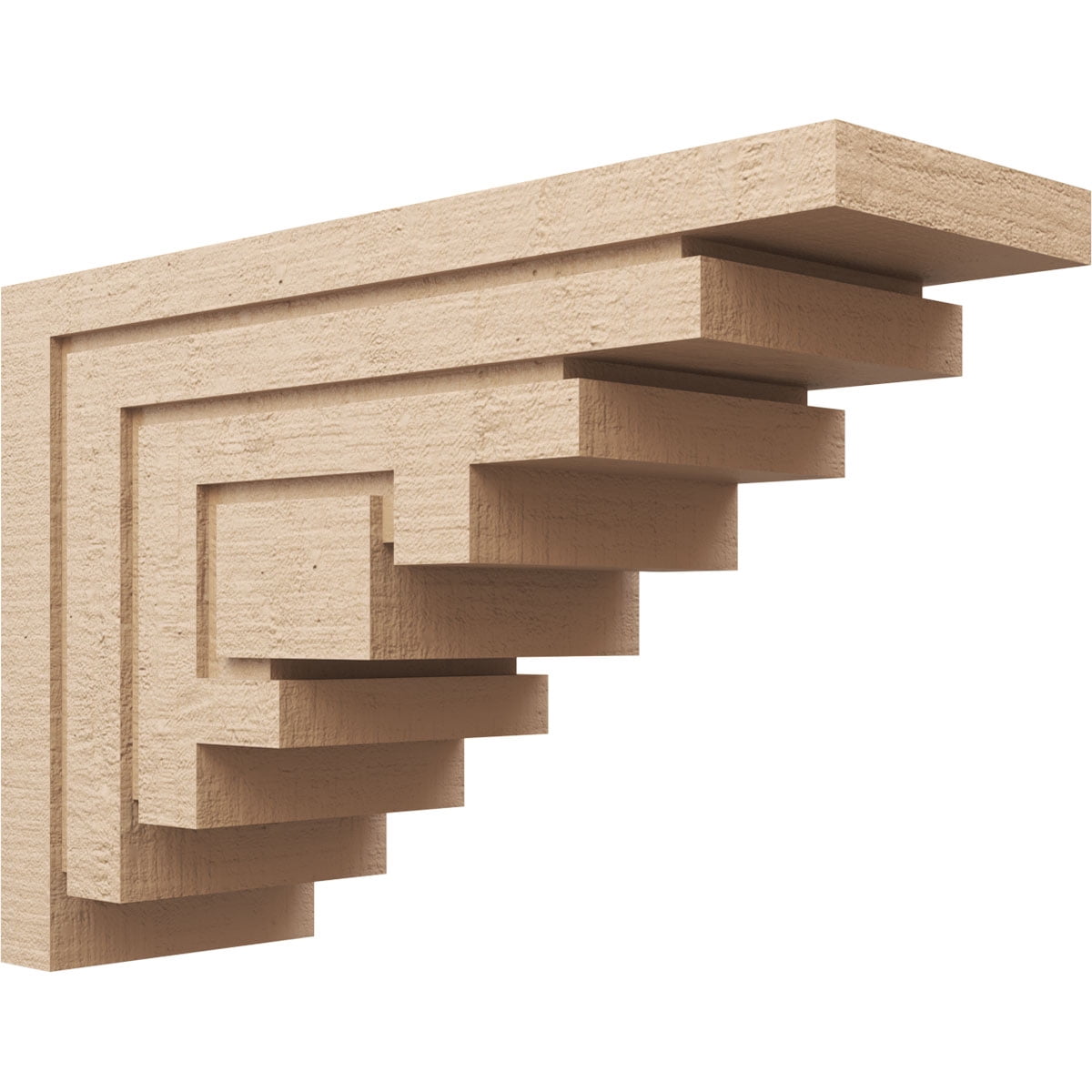 12"W x 36"D x 24"H Classic Landon Rough Cedar Woodgrain TimberThane Corbel, Primed Tan