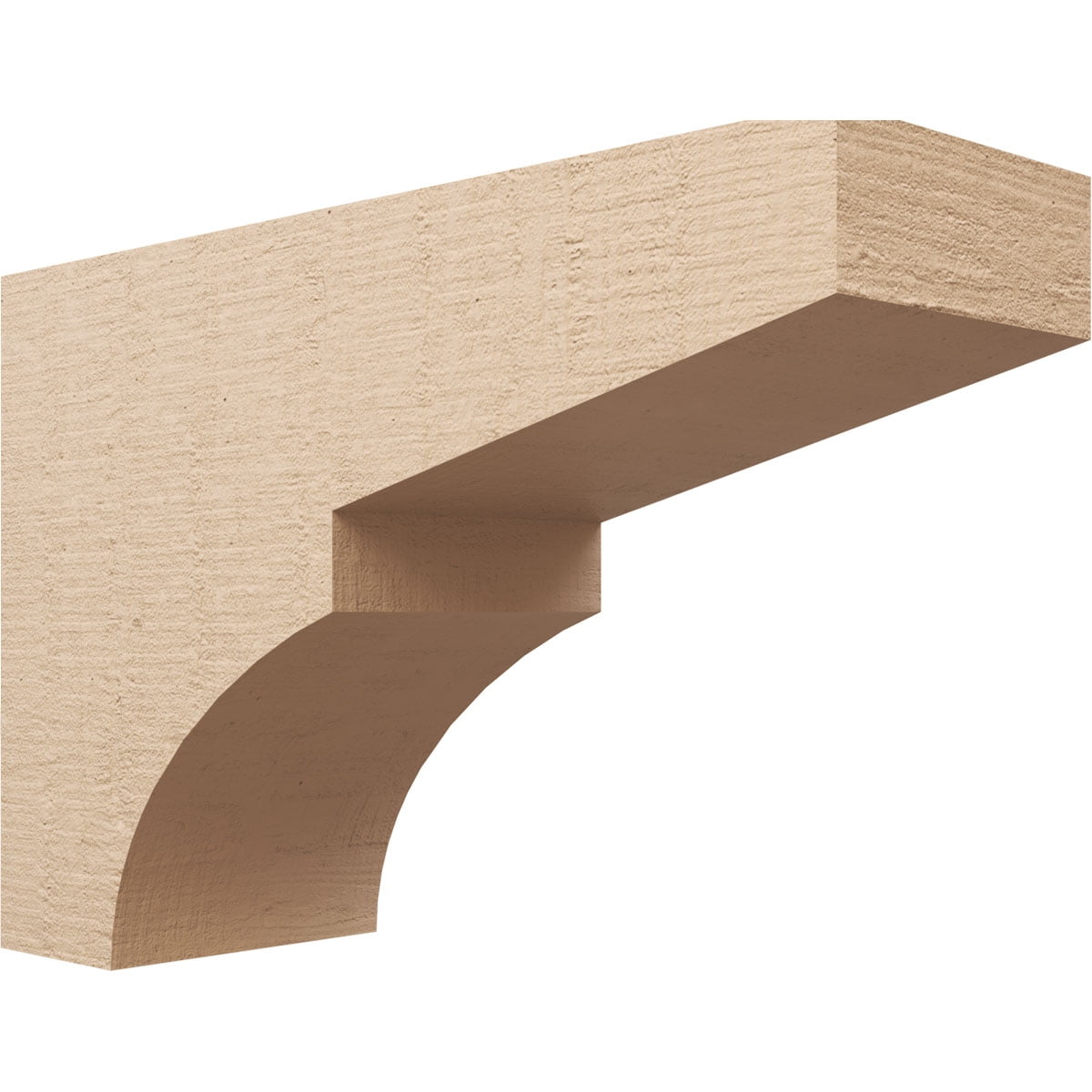 12"W x 36"D x 24"H Classic Monterey Rough Cedar Woodgrain TimberThane Corbel, Primed Tan