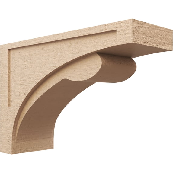 12"W x 36"D x 24"H Classic Viola Rough Cedar Woodgrain TimberThane Corbel, Primed Tan