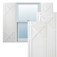 thumbnail image 1 of Ekena Millwork 12"W x 36"H True Fit PVC Bungalow Fixed Mount Shutters, White (Per Pair - Hardware Not Included), 1 of 7