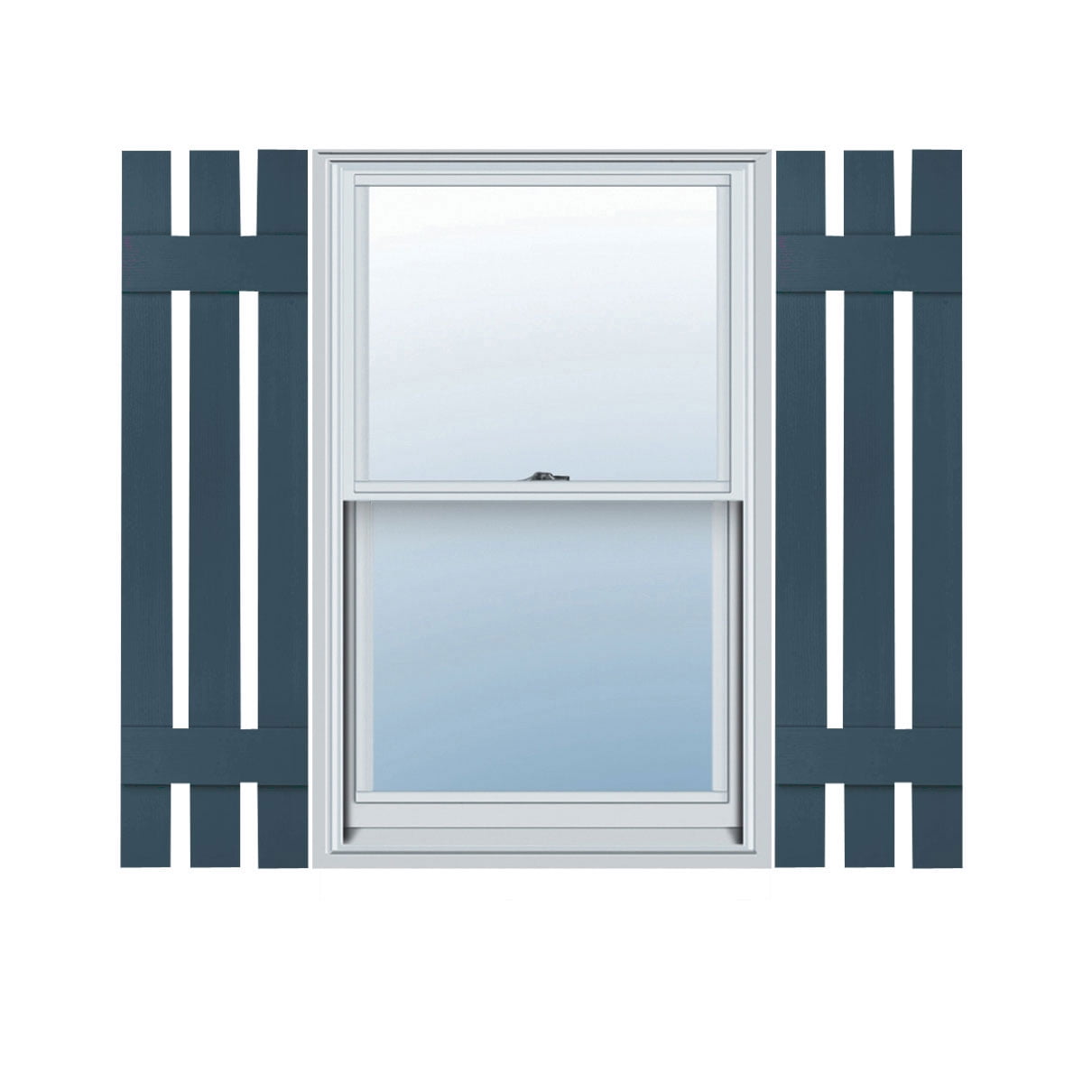 Classic Blue Vinyl Board and Batten Exterior Shutters, 12"W x 38"H