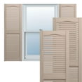 thumbnail image 1 of Ekena Millwork 12"W x 40"H Mid-America Vinyl, TailorMade Cathedral Top Center Mullion, Open Louver Shutters, w/Installation Shutter-Lok's (Per Pair), 023 - Wicker, 1 of 6