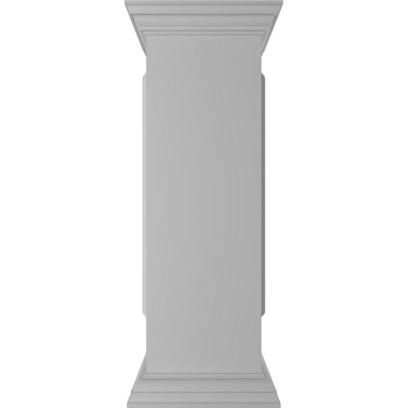 Ekena Millwork 12"W x 40"H Straight Newel Post with Panel, Flat Capital & Base Trim (Installation kit included)