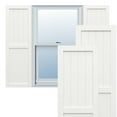 thumbnail image 1 of Ekena Millwork 12"W x 41"H True Fit PVC Farmhouse/Flat Panel Combination Fixed Mount Shutters, Unfinished (Per Pair - Hardware Not Included), 1 of 8