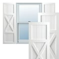 thumbnail image 1 of Ekena Millwork 12"W x 45"H True Fit PVC Center X-Board Farmhouse Fixed Mount Shutters, Unfinished (Per Pair - Hardware Not Included), 1 of 7