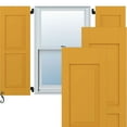 thumbnail image 1 of Ekena Millwork 12"W x 46"H Americraft Two Equal Raised Panel Exterior Real Wood Shutters (Per Pair), Turmeric, 1 of 10