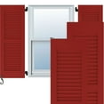 thumbnail image 1 of Ekena Millwork 12"W x 47"H Americraft Two Equal Louver Exterior Real Wood Shutters (Per Pair), Fire Red, 1 of 10