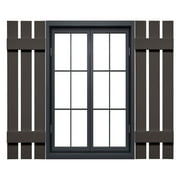 Ekena Millwork 12"W x 51"H Mid-America Vinyl, Standard Size Three Board Spaced Shutters, w/Installation Shutter-Lok's & Matching Screws (Per Pair), 018 - Tuxedo Grey