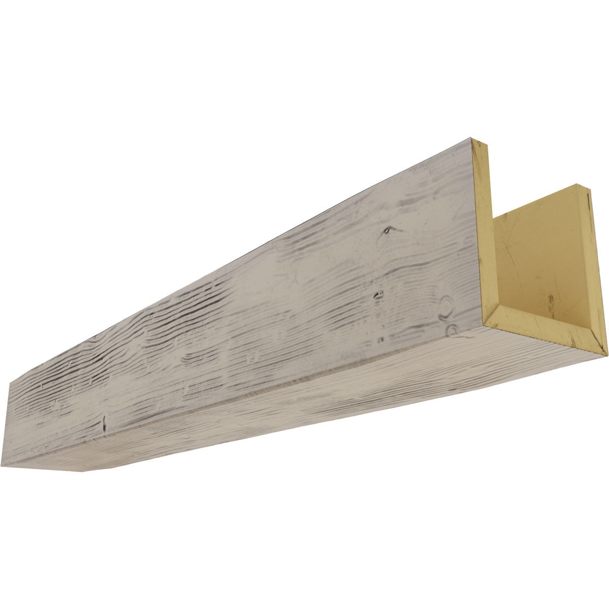 Ekena Millwork 12"W x 6"H x 18'L 3-Sided (U-beam) Sandblasted Endurathane Faux Wood Ceiling Beam, Burnished Pine