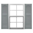 thumbnail image 1 of Ekena Millwork 12"W x 66"H Mid-America Vinyl, TailorMade Cathedral Top Center Mullion, Open Louver Shutters, w/Installation Shutter-Lok's (Per Pair), 945 - Platinum, 1 of 12