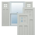 thumbnail image 1 of Ekena Millwork 12"W x 66"H True Fit PVC San Antonio Mission Style Fixed Mount Shutters, Hailstorm Gray (Per Pair - Hardware Not Included), 1 of 9