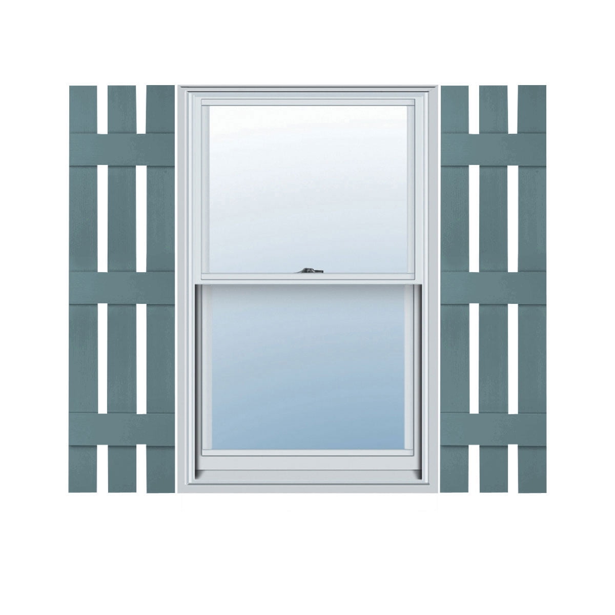 Wedgewood Blue Vinyl Board and Batten Shutters, 12'' x 67''
