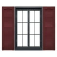 thumbnail image 1 of Ekena Millwork 12"W x 72"H Mid-America Vinyl, Standard Size Cathedral Top Center Mullion, Open Louver Shutter, w/Installation Shutter-Lok's & Matching Screws (Per Pair), 078 - Wineberry, 1 of 7